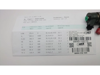 WTRYSKIWACZ BOSCH 0445110239 PEUGEOT, CITROEN 1.6 HDI, FORD 1.6 TDCI SPRAWDZONY