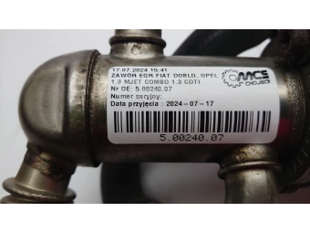 ZAWÓR EGR FIAT DOBLO, OPEL 1.3 MJET COMBO 1.3 CDTI 5.00240.07