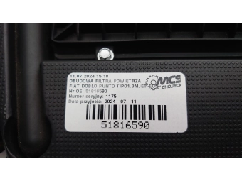 OBUDOWA FILTRA POWIETRZA FIAT PANDA DOBLO TIPO 1.3JTD EU5 51816590